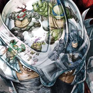 Batman fighting ninjas wallpaper