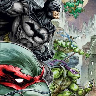 Batman fighting ninjas wallpaper