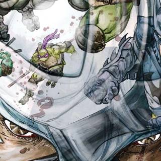 Batman fighting ninjas wallpaper