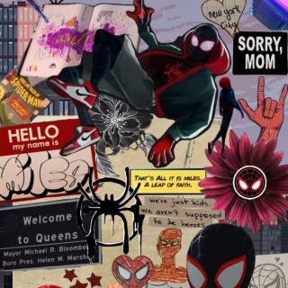 Miles Morales collage wallpaper