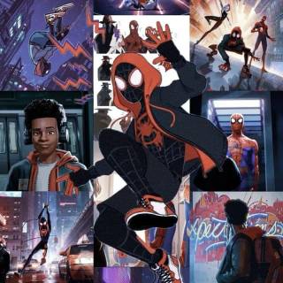 Miles Morales collage wallpaper
