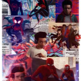 Miles Morales collage wallpaper
