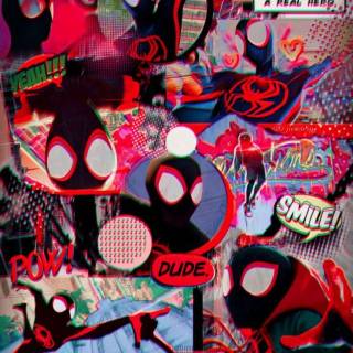 Miles Morales collage wallpaper