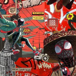 Miles Morales collage wallpaper