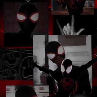 Miles Morales collage wallpaper