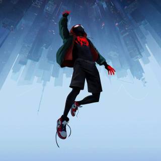 Miles Morales falling out of the sky wallpaper