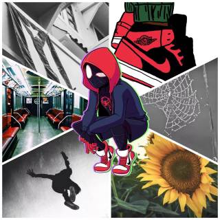 Miles Morales collage wallpaper