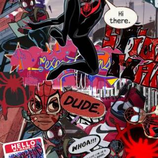 Miles Morales collage wallpaper