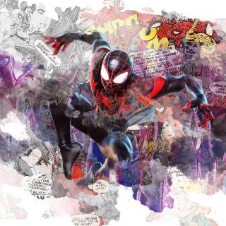 Miles Morales collage wallpaper