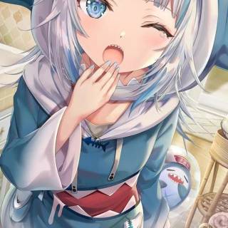 Shark girl Chibi wallpaper