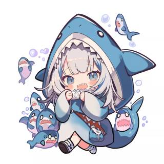 Shark girl Chibi wallpaper