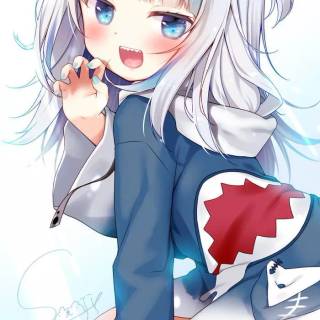 Shark girl Chibi wallpaper