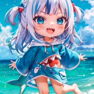 Shark girl Chibi wallpaper