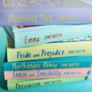 Jane Austen books wallpaper