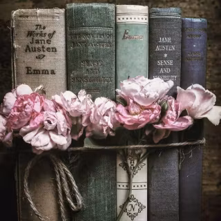 Jane Austen books wallpaper