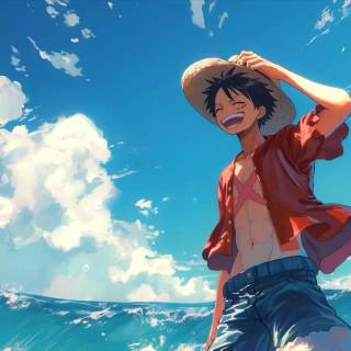Luffy landscape wallpaper