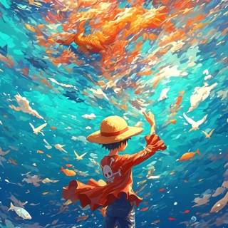 Luffy landscape wallpaper