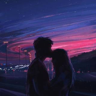 Aesthetic kiss wallpaper