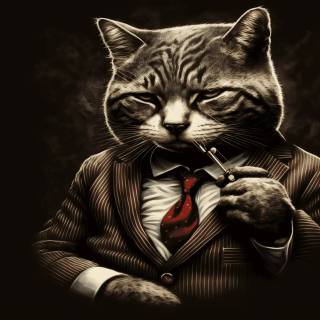 Smoking cat wallpaper
