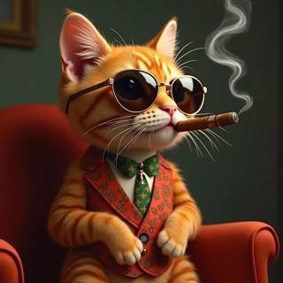 Smoking cat wallpaper
