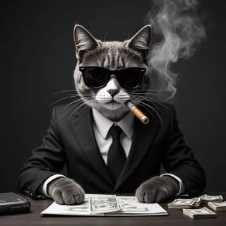 Smoking cat wallpaper