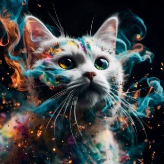 Smoking cat wallpaper