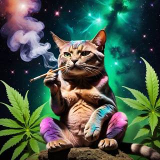 Smoking cat wallpaper
