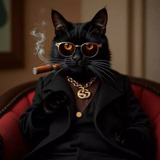 Smoking cat wallpaper