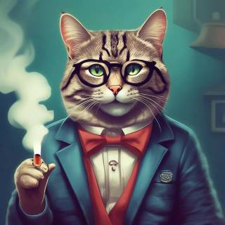 Smoking cat wallpaper