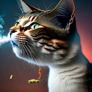 Smoking cat wallpaper