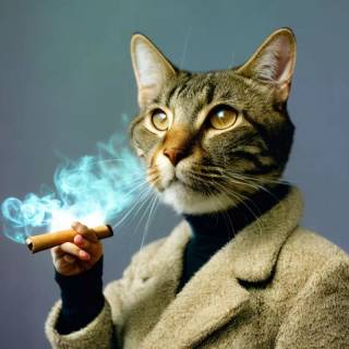 Smoking cat wallpaper