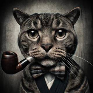 Smoking cat wallpaper