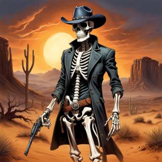 Skeleton cowboy wallpaper