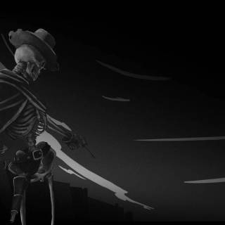 Skeleton cowboy wallpaper
