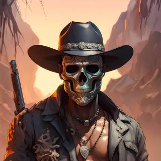 Skeleton cowboy wallpaper