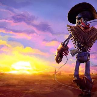 Skeleton cowboy wallpaper