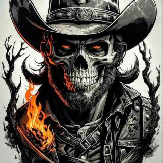 Skeleton cowboy wallpaper