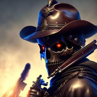 Skeleton cowboy wallpaper