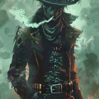 Skeleton cowboy wallpaper