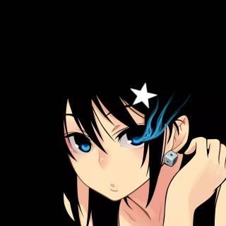 Anime girl PC black wallpaper