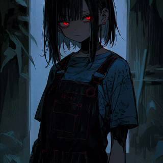 Anime dark girl phone wallpaper