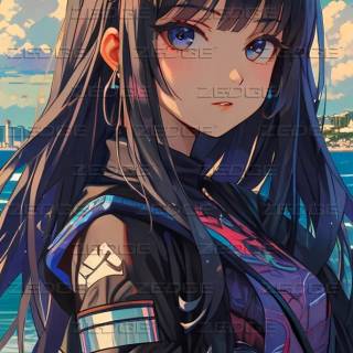 Anime dark girl phone wallpaper