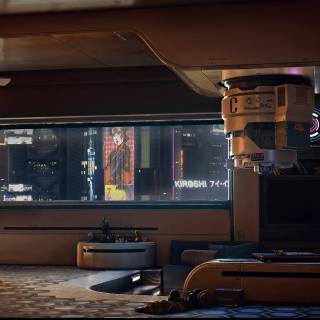 Cyberpunk space wallpaper