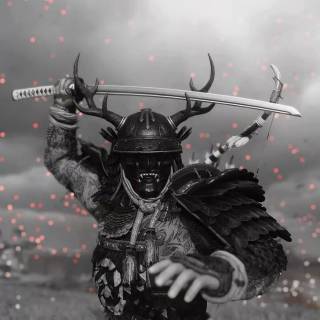 White samurai phone wallpaper