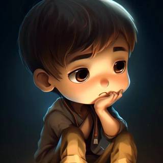 Cartoon boy phone wallpaper