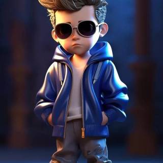 Cartoon boy phone wallpaper