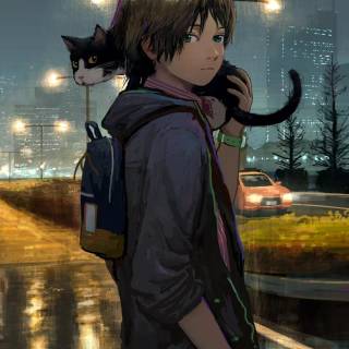 Cartoon boy phone wallpaper