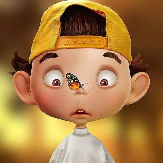 Cartoon boy phone wallpaper