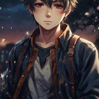 Cartoon boy phone wallpaper