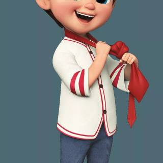 Cartoon boy phone wallpaper